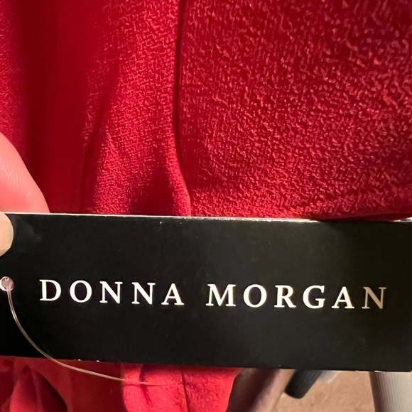 NORDSTROM Donna Morgan Twist Waist Cap Sleeve Red Midi Dress -Sz 6 - Picture 9 of 13